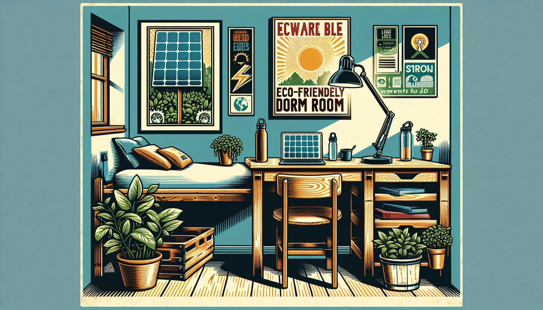 A cozy and organized creative workspace with a hint of greenery, perfect for inspiration and productivity