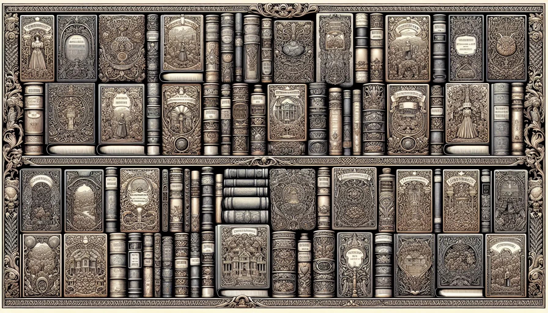 A collection of antique books rich in detail and history neatly arranged on a shelf.