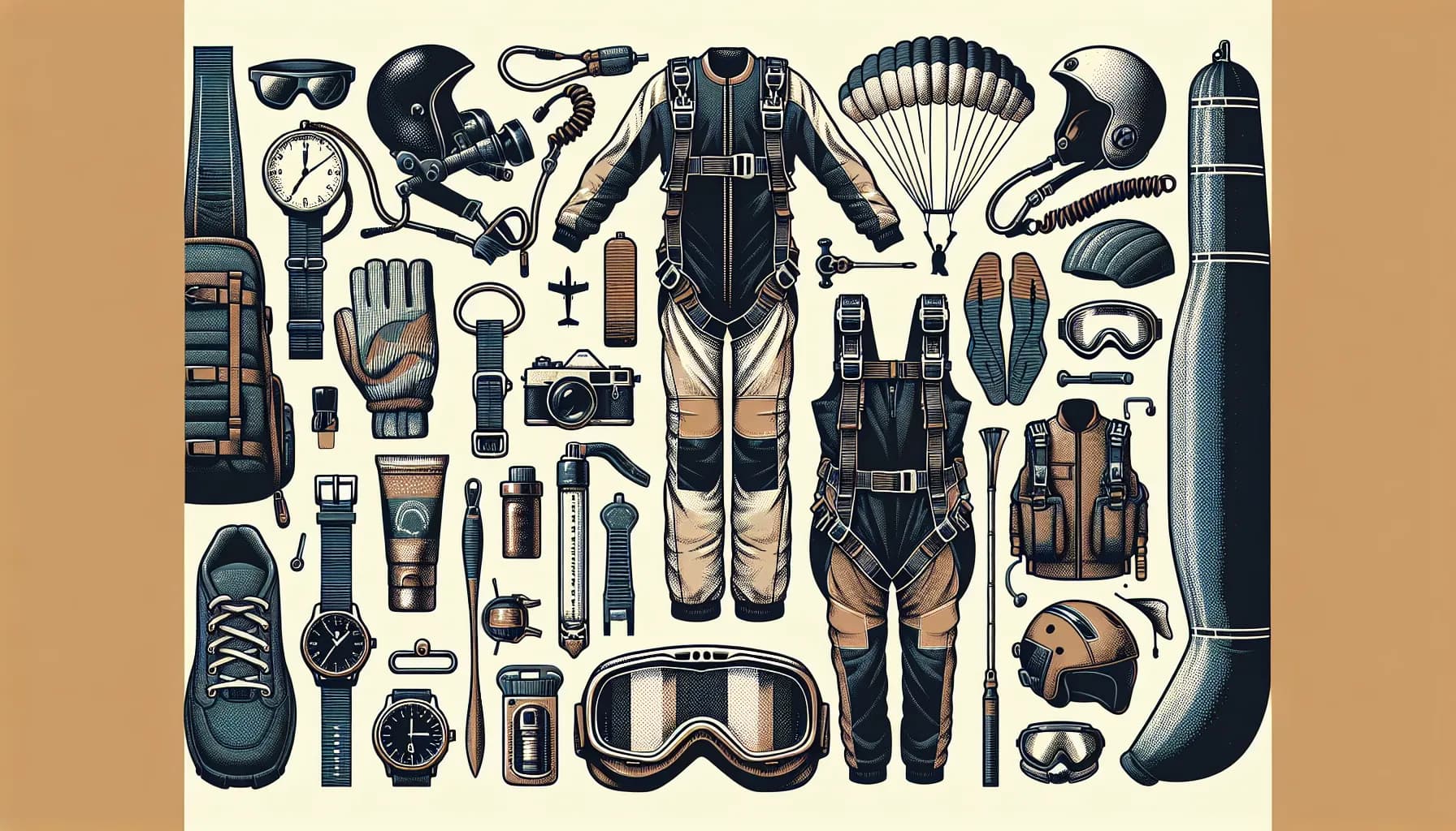 Essential gear for the modern adventurer neatly arranged for the next epic journey