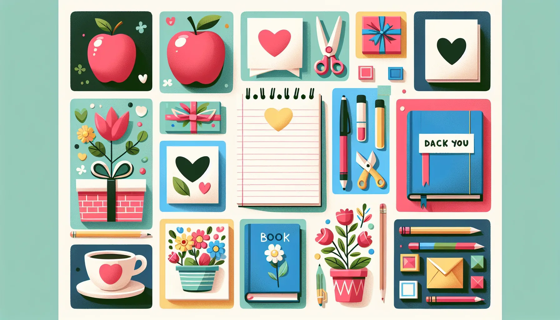 A vibrant collection of school supplies and decorations featuring a lovely blend of nature and learning tools